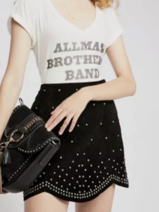 Free People Dresses & Skirts - Free People Black Studded Mini Skirt
